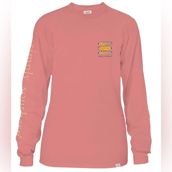 Simply Southern ‘Teach Love Inspire’ Teacher Long Sleeve T-Shirt Women’s Size XL - Picture 2 of 11